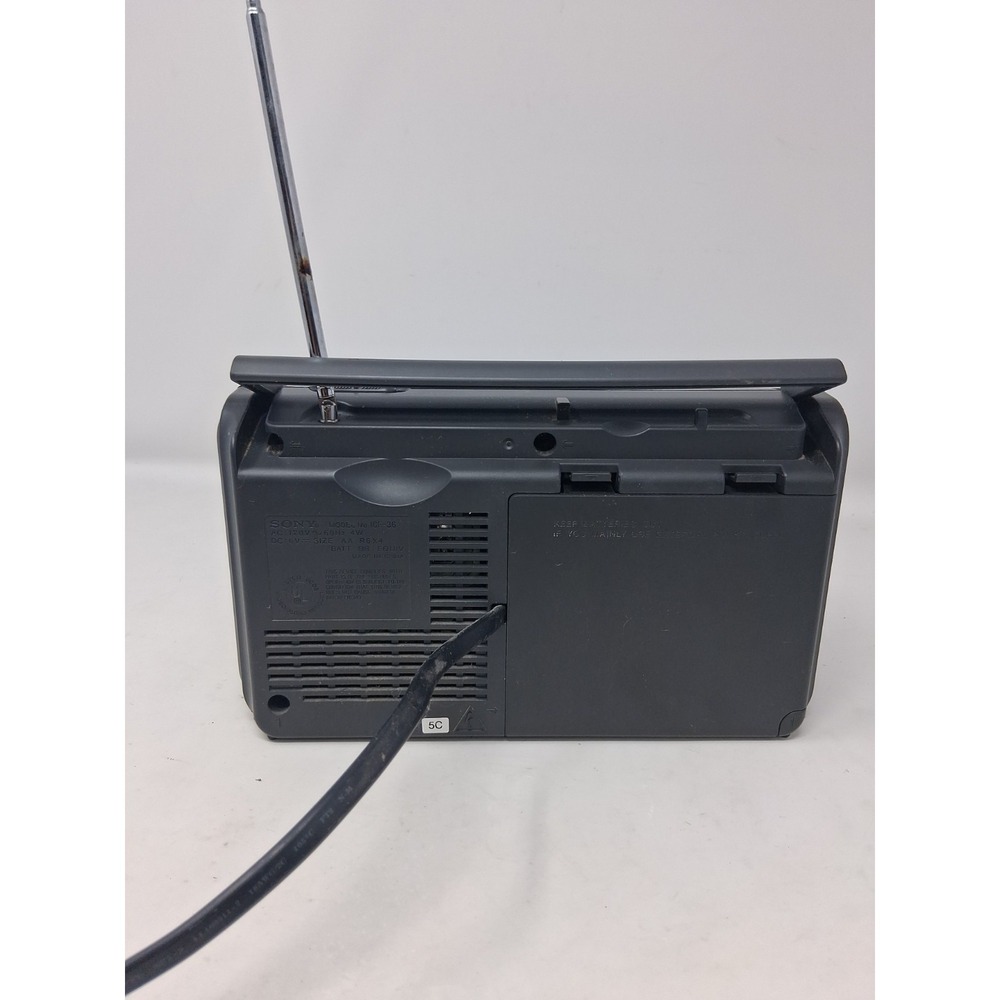 Sony ICF-36 Weather TV FM AM 4-Band Portable Radio Tested and Working AC Cord - Picture 8 of 9